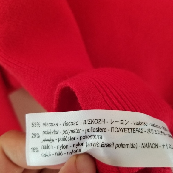 Zara Red Dolman Sleeve Cozy Pullover Oversized Sweater Size Small - Picture 7 of 8